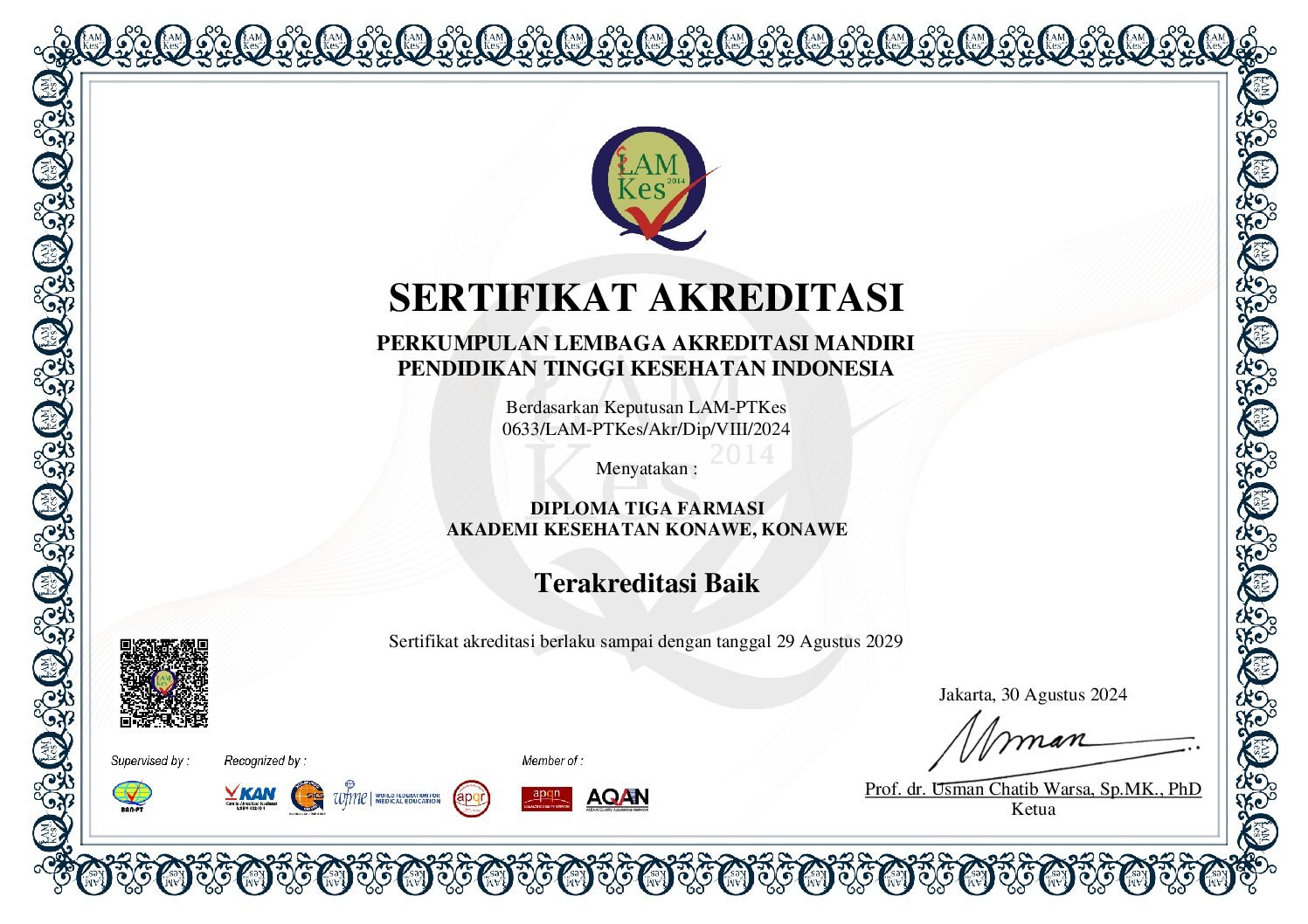 SERTIFIKAT AKREDITASI PRODI D3 FARMASI